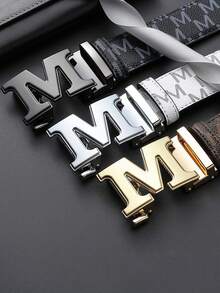 1 Thắt lưng hợp kim họa tiết chữ M, khóa tự động điều chỉnh được, họa tiết chữ cái, kiểu dáng sang trọng, thời trang và phong cách công sở, đồng thời có thể dùng làm thắt lưng quần jean. Sản phẩm bền chắc, dài 47 inch (112cm) và rộng 1,37 inch (38cm), phù hợp cho trang phục đi làm hàng ngày và dự tiệc/ăn tối - Món quà lý tưởng cho người yêu và gia đình. - Nhiều màu - Xem 2