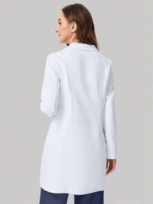 cimmuovere 女士长袖多口袋护士服，适用于牙医、医疗保健、宠物医院、实验室等场所，春季白大褂 - 白色 - 查看 4