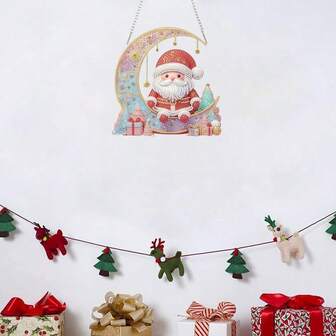 5D 钻石画套装 - 圣诞老人 | DIY 马赛克艺术工艺品，具有独特的钻石形状，圣诞节和新年装饰的节日设计，节日惊喜礼物