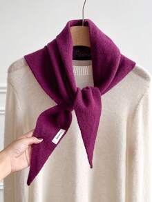 1条三角围巾，100%羊毛，女士头巾，针织围巾，多功能保暖针织围巾，适合搭配连衣裙 - 100% Wool - 查看 18