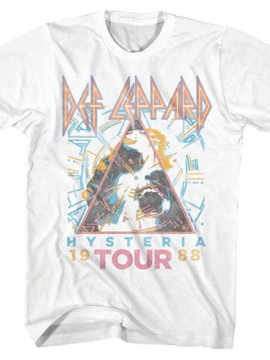 Def Lep Pard 1988 Hysteria Tour White Shirts - trắng - Xem 1