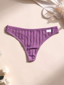 Bộ 6 chiếc quần lót dây cotton nữ, thiết kế cạp thấp không đường may gợi cảm, màu trơn có gân, mềm mại, thoải mái, thoáng khí, phù hợp cho yoga, thể thao và mặc hàng ngày. - Nhiều màu - Xem 7