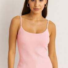 Kit 3 Women's Suplex Ribbed Tank Top With Thin Straps, Ribbed Blouse, Summer Stylish, Fashion Blogger Colors, Summer - 藍色/白色/粉紅色 - 查看 4
