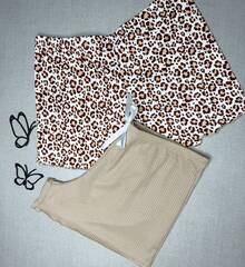 KIT 2 SHORTS Onça c Chocolate Canelado - Chocolate - Visão 2