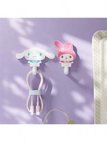Sanrio 1Pc Hooks Hello Kitty Kuromi Cinnamoroll Cute Strong Adhesive Bonding Hooks Bathtowels Towels Bags Key Storage Hooks Kitchen Bathroom Bedroom Office Accessories(Some Parts May Be Random)