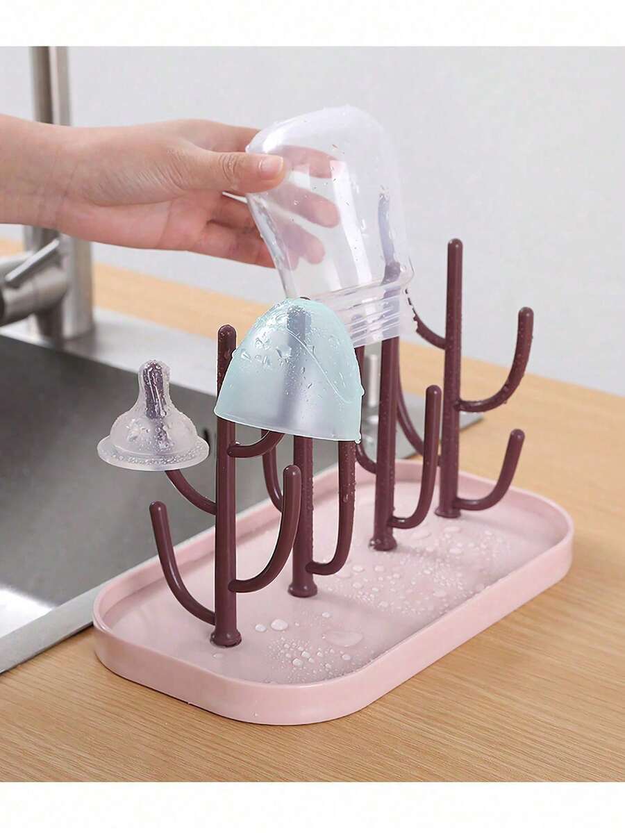 1 pieza Escurridor de biberones con bandeja, Escurridor de biberones de gran capacidad, Secado y drenaje rápido para biberones, chupetes, diseño de soporte desmontable, biberón y chupete no incluidos - Multicolor - Ver 1