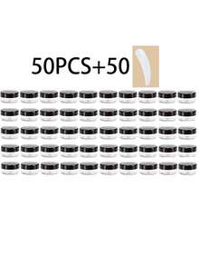 Przezroczyste, puste słoiki na próbki kosmetyków 20/10/5/1 szt./50 szt. (wraz z łyżeczką) / 5 g, plastikowe słoiki, wielokolorowy krem do twarzy i balsam, szminka, cień do powiek, puder do paznokci, biżuteria, eleganckie i małe, wygodne w noszeniu, wielokrotnego użytku, akcesoria podróżne (różowy, biały, czarny)