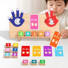 1Pc Finger Counting, Number Recognition, Building Blocks, Children's Montessori Early Education Puzzle Toys, Addition And Subtraction Teaching Aids, Mathematics Enlightenment, Addition And Subtraction, Finger Counting, Board Head, Mathematics Cognition, Puzzle, Number Sense Cultivation, Logical Thinking Exercise, Intelligence Development