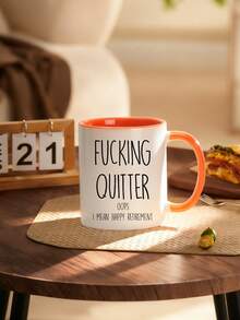 1 peça 11oz Quitter, caneca de aposentadoria, presente engraçado de aposentadoria para um homem, presentes de aposentadoria para mulheres, caneca de escritório, decorações de Natal, presente divertido para aniversários, feriados e festas, ideal para amigos, acessórios para cafeteria, reutilizável, Natal, lavar somente à mão, ideal para bebidas quentes e frias, decoração de quarto, utensílios para bebidas de inverno, presente atencioso, lembrança de família, presentes de dia dos namorados, casamento