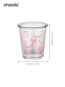 choxila 1个可爱女孩蝴蝶结波点抹茶杯，马克杯，牛奶杯，咖啡杯，浓缩咖啡杯，燕麦早餐杯，情侣马克杯，咖啡杯，玻璃杯，情人节礼物，手持杯，适合下午茶、卧室、学校和办公室使用。 - 玻璃杯 - 查看 6
