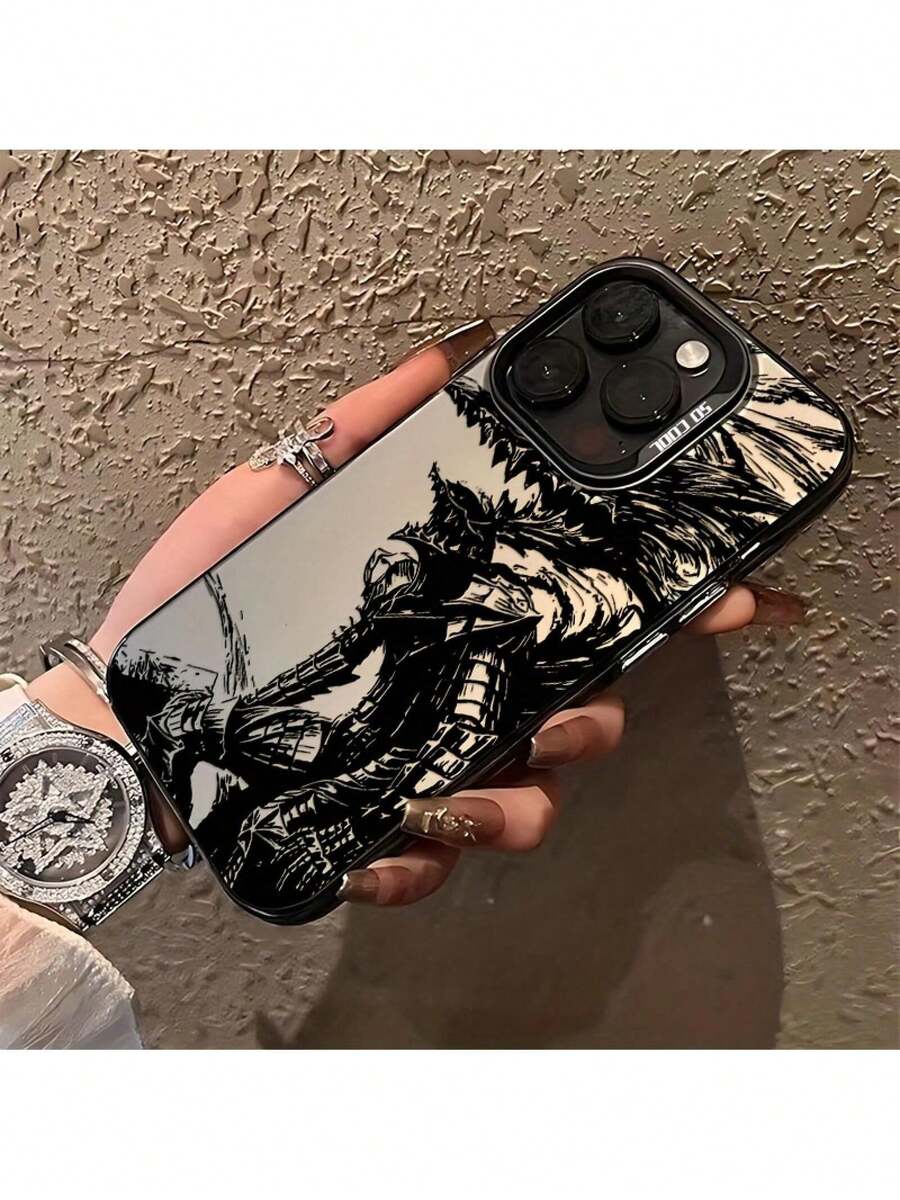 Popular Anime Dark Warrior Phone Case, Compatible With IPhone 16, 15, 14, 13, 12, 11 Pro Max, X, XR, XS Max, 8, 7 Plus, With Shockproof Matte Back Cover