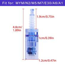 10支装替换针头，一次性针头，9针/12针/36针/42针/圆形纳米卡口微针针尖，适用于MYM/M5/M7/N2/A6/A1/E30，白色/蓝色，独立密封包装 - 彩色 - 查看 9