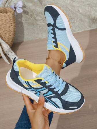 女士时尚休闲运动鞋，平底舒适防滑透气运动鞋，软底轻便跑步鞋，百搭通勤厚底运动鞋