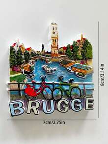 1 pieza Imán de nevera de recuerdo de viaje con flores de Bruselas, Amberes, Gante y Dinant, Bélgica, para decoración del hogar