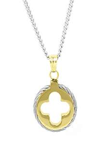 1pc 18K Gold Plated Stainless Steel Lucky Clover Flower Pendant Necklace, Elegant For Women, Gifts For Couples, Friends, Family On Christmas, Valentine's Day, Suitable For Daily Wear, Mom, Mother, Mother's Day, Gift - Multicolor - View 10
