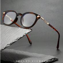 新款波西米亚百搭眼镜，时尚精致金属拼接圆框眼镜 - 無色 - 查看 1