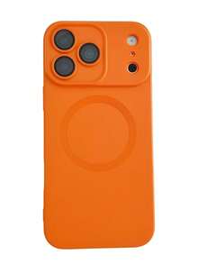 17 Pro Max Matte Liquid Silicone Phone Case, Thin Shockproof TPU Protective Cover With Magsafe Magnetic Charging For Apple - Orange - View 3