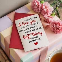 1 pieza Tarjeta de felicitación con estilo de carta de amor manuscrita, mensaje romántico y sincero, ideal para el Día de San Valentín/Aniversario, incluye sobre y pegatina