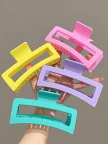 Bộ 4 kẹp tóc vuông lớn 4,33in/11cm màu vàng, hồng, xanh dương, tím, thời trang đa năng, phụ kiện tóc bằng nhựa mờ thanh lịch, thích hợp cho hàng ngày, thường ngày, tiệc tùng, đi làm, nghỉ mát, rửa mặt, trang điểm, trang phục phù hợp kẹp tóc mùa đông thanh lịch - Nhiều màu - Xem 7