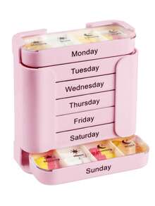 7 天大容量便携式药丸收纳盒，带可拆卸每日隔层 - 上午、中午、晚上、睡前每周用药计划，Whiteod-Safe PC 材质，每日药丸收纳盒 | 现代药盒 | 聚碳酸酯，药丸盒 - 彩色 - 查看 17