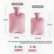 2025 New Hot Water Bag Water Filled Internet Celebrity High Beauty Warm Hand Treasure Warm Stomach Warm Bedding Portable Thick Explosion Proof Warm Bag, Available In Size, Inner Tank With Imitation Rabbit Fur Plush Coat - Pink Grey, Suitable As A Christmas Gift For Women And Men