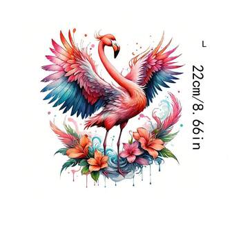 1张/2张/3张火烈鸟图案耐用可水洗DIY热转印贴纸，适用于T恤、裤子、连帽衫、背包 - 家居服装设计，易于粘贴的热转印贴纸