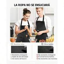 UOUOU 12 Piezas Delantal de Cocina Impermeable para Mujeres y Hombres con 2 Bolsillos y Cordon Ajustable Ideal para Jardineria Restaurante Barbacoa y Actividades Artisticas Proteccion Total y Practico Diseño Duradero - Negro + Marrón - Ver 7