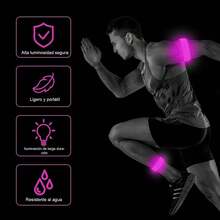 2 Pcs LED Brazalete,Pulsera LED Deportiva Recargable USB-3 Modos (Flash/Lento/Constante)-Brazalete Reflectante para Corredores, Ciclistas, Caminantes y Mascotas - Alta Visibilidad Nocturna - verde - Ver 3