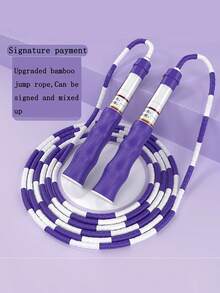 1pc Adjustable Bamboo Segment Jump Rope, Colorful Skipping Rope For Beginners, Fitness Exercise Speed Jumping Rope With Signature Space
