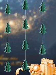 1pc Christmas Holiday Decorative Wreath Pendant, 3D Christmas Tree Paper Wreath - Colorful Holiday Hanging Decor, Suitable For Holiday Parties And Mantels, Christmas Decor, Christmas Tree Decor, Living Room And Bedroom, Christmas Gifts, Holiday Gifts, Holiday Atmosphere Items - Multicolor - View 3