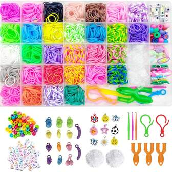 2500pcs Rubber Bands DIY Colorful Woven Bracelets Craft Toy For Kids