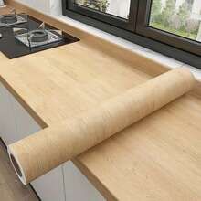 Rotolo di laminato in PVC effetto legno - Autoadesivo, resistente agli oli, facile da installare per piani di lavoro in cucina, armadi, tavoli e altro - Ideale per decorazione fai-da-te per la casa, decorazione piano di lavoro in cucina | Texture effetto legno | Materiale per carta da parati facile da installare, decorazione da parete, decorazione camera da letto - Giallo - Visualizzare 19