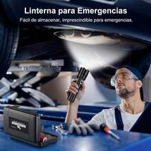 Shadowhawk Linterna Led Recargable, Lampara De Mano 100000 Lumenes XHP70.2 Linternas Led Recargables Alta Potencia, USB Potente Linterna Tactica Militar, IPX67 Impermeable 5 Modos Portátil linternas - rojinegro - Ver 1