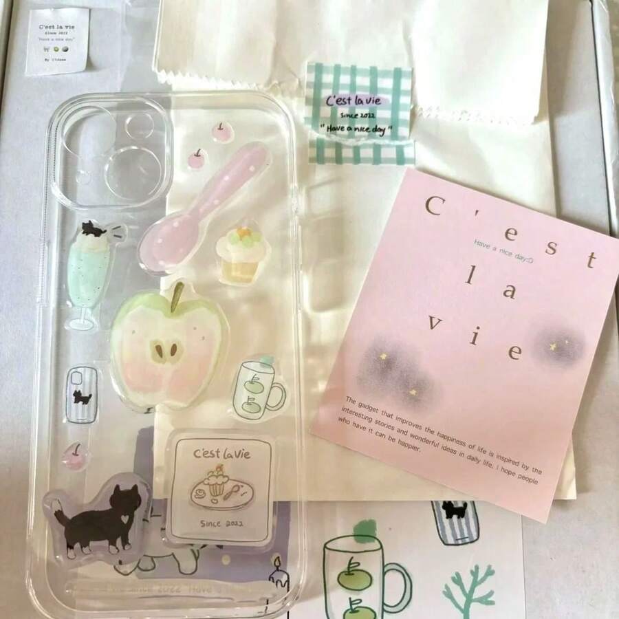 Adesivi in gelatina carini con frutti e gattini, adesivi in gelatina 3D per laptop, telefono, fotocamera, scatola di cancelleria, decorazioni per scrapbooking fai-da-te - Multicolore - Visualizzare 1