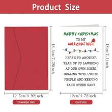 1PC Funny Christmas Card For Wife Woman, Lovely Xmas Gift From Husband Man, Merry Christmas To My Amazing Wife - one-size - View 2