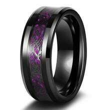 1 Pc Fashion Couple Rings Romantic Purple Rhinestones Artificial Zirconia Women Rings Set Men Stainless Steel Ring Fashion JewelryDaily Ware Best Gift For Friends And Family - 男性 - 查看 3