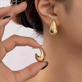Oversized Water Drop Earrings For Women, Suitable For Party, Gathering And Daily Wear