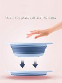 Foldable Wash Basin, Round Folding Sink, Space-Saving Plastic Folding Wash Basin, Multi-Purpose Portable Wash Basin, Suitable For Washing Dishes, Camping, Laundry, Essential For Back To School Season - Multicolor - View 6