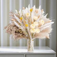 Ramo de flores secas mixtas con ramos de novia de hierba de la pampa para bodas, decoración del hogar y ocasiones especiales. - Multicolor - Ver 2