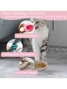 1个慢食宠物碗，可减缓宠物进食速度，可重复使用防噎硅胶宠物碗 - 彩色 - 查看 6