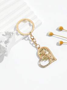 1pc Fashion European Style Hollow Circular Tree Of Life Shaped Keychain Decoration, Embellished With Rhinestones, Suitable For Women Car Keys And Bags Car Accessories Bag Charm Backpack For School Cute Goth Y2k Halloween Accessories Teachers Day Christmas Gift Ideas Bag Lanyards With Id Holder Car Accessories Bag Charms - Multicolor - View 22