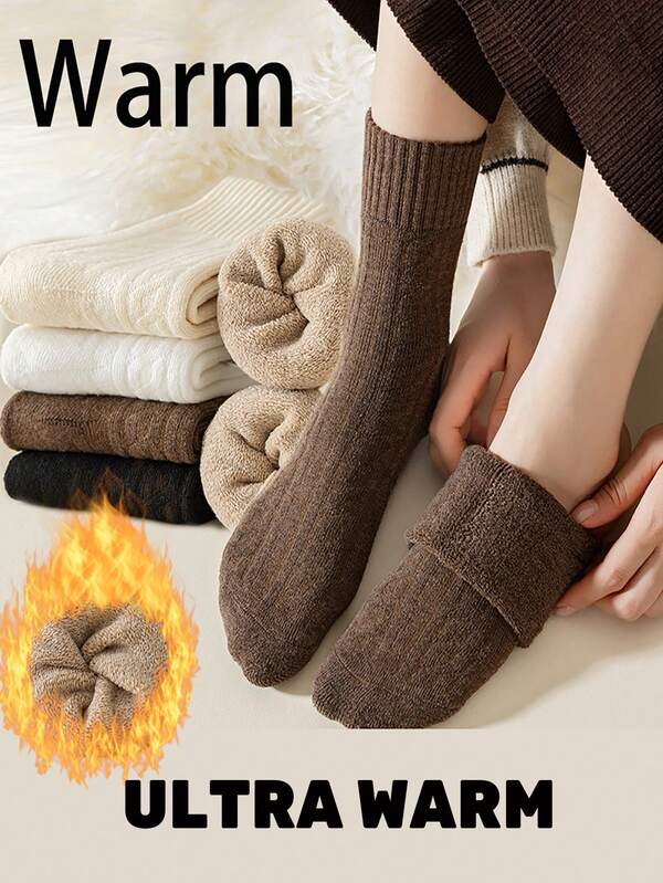 1 Pair/5 Pairs Winter Socks, Thick Warm Socks, Unisex, Thick Floor Socks