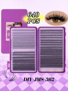 640 de extensii de gene DIY cu cluster, kit de extensii de gene, kit de extensii de gene cu ondulație D, ondulare cluster de gene simple negre, set de gene cu volum mixt 10D+20D/30D+40D+50D, clustere de gene simple mixte de 9-16 mm pentru DIY acasă, gene cu ondulație D, clustere de gene dense cu adeziv și sigilant pentru gene și instrumente aplicatoare pentru uz acasă, potrivit pentru serviciu, călătorii, vacanțe și uz zilnic. - Multicolor - Vizualizare 12