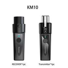 XLR 无线麦克风发射器接收器、2.4Ghz 麦克风无线系统、用于音频混音器的可充电无线麦克风适配器、动圈麦克风 - 黑色 - 查看 13