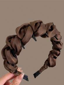 1件褶皱波浪发箍，新款防滑齿状高端骷髅头发夹，优质发箍发饰，适合作为送给朋友和老师的最佳生日礼物，女士发圈发带头饰 - 彩色 - 查看 6
