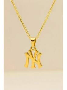 18K Gold Plated - Silver New York Necklace Stainless Steel Pendant Necklace Link Chain NY Pendant High Polished Finish Gift Idea2025 - 金子 - 查看 5