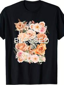 Peach  Blooming Peach Flowers Graphic T-Shirt - 款式21 - 查看 1