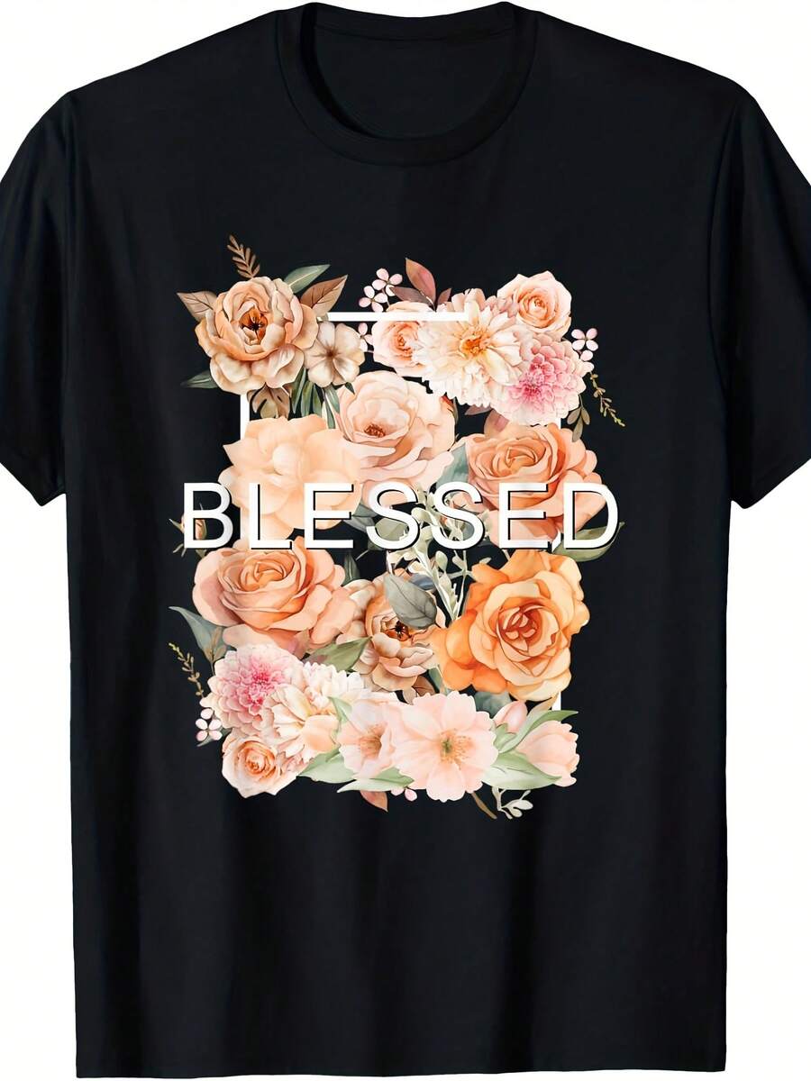 Peach Blooming Peach Flowers Graphic T-Shirt - 款式21 - 查看 1
