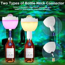 1pc Wireless Bottle Lamp, LED Light With Projection Function, Lamp 3 Color Temperature & RGB, New Color Rechargeable Bottle Lights For Restaurants (White, 1PC)