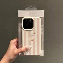 The Countryside Striped Duck Pattern Is Suitable For Iphone 16 Pro Max Phone Cases, Compatible With For Iphone 16 Pro/15/14/13 Pro/12/11/X/Xr/Xs Max, It Features A Simple And Creative Design With A High-Quality Lychee Texture TPU Protective Cover, Making It A Great Holiday Gift For Various Occasions - trắng - Xem 2